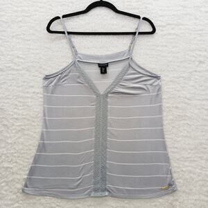 Cami Gray Lace Babydoll Y2K Whimsycore Coquette Romantic Going-Out Top Size L